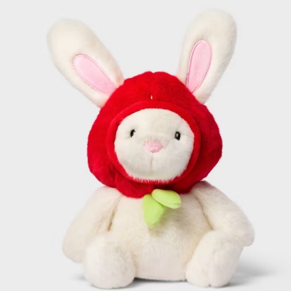 8'' Bonnet Bunny Strawberry Stuffed Animal - Gigglescape